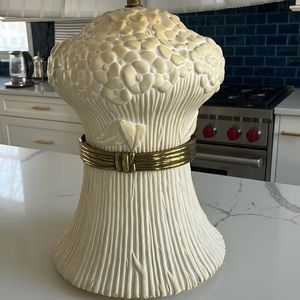 Vintage Chapman lamp ceramic and brass bouquet of flowers.